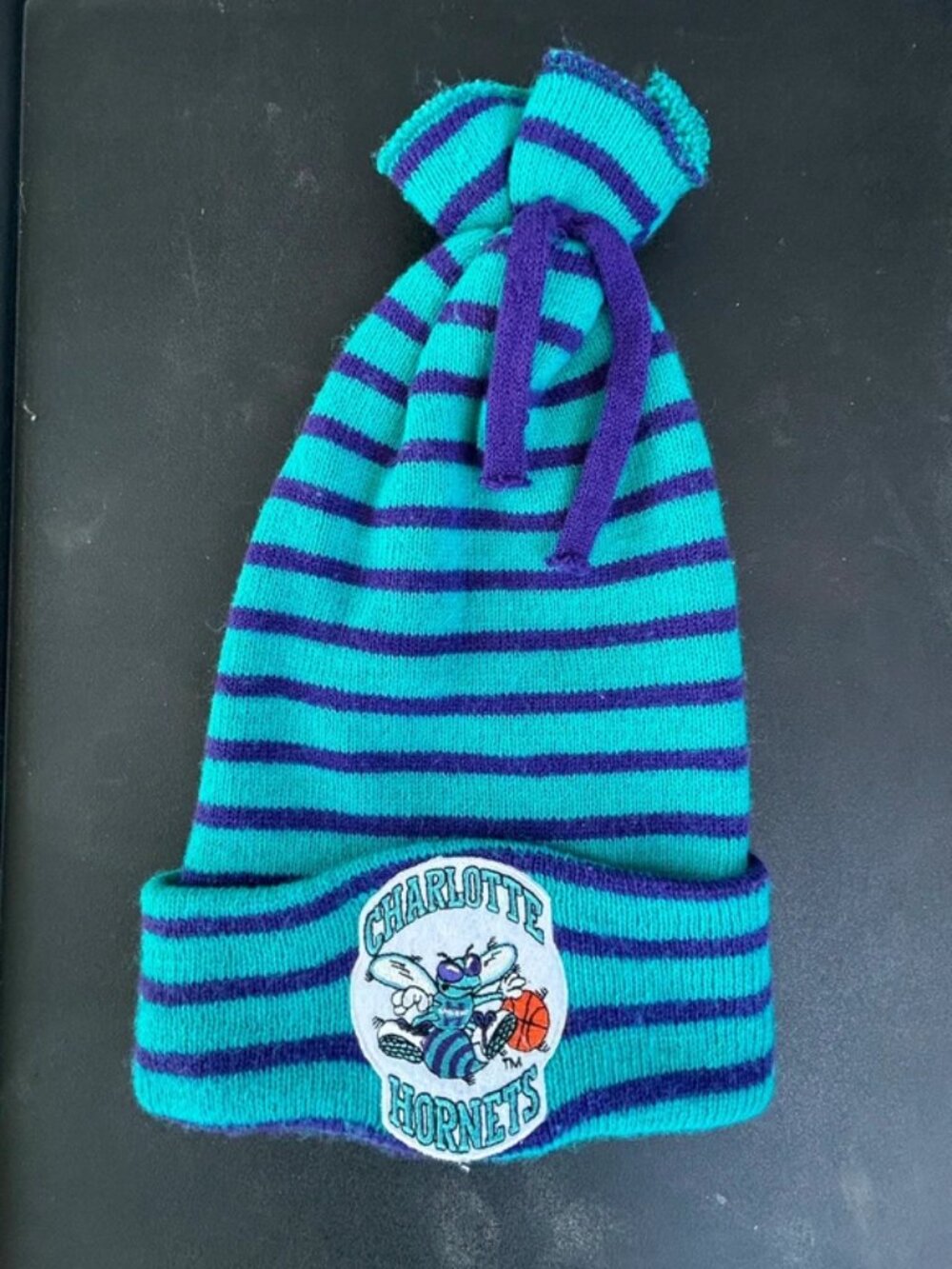 Vintage Charlotte Hornets NBA basketball slouch style winter beanie cap